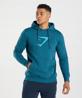 Gymshark Sharkhead Infill Hoodie Herr Blå | SE 3571CTV